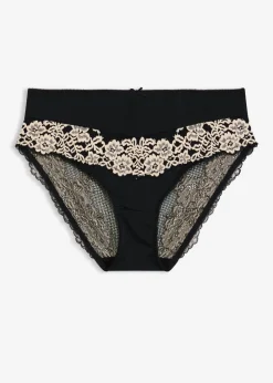 bonprix bonprix Braga con encaje delicado Negro-blanco lana