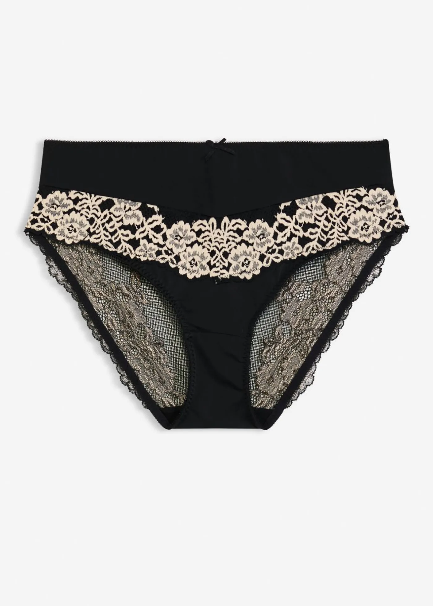 bonprix bonprix Braga con encaje delicado Negro-blanco lana