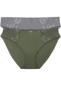 bonprix bonprix Braga con encaje delicado (2 unidades) Verde oliva-gris Hot