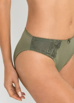 bonprix bonprix Braga con encaje delicado (2 unidades) Verde oliva-gris Hot