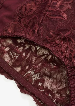 bonprix bonprix Braga con encaje delicado rojo burdeos New