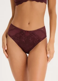 bonprix bonprix Braga con encaje delicado rojo burdeos New