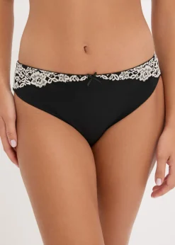 bonprix bonprix Braga con encaje delicado (2 unidades) Negro-blanco lana Sale