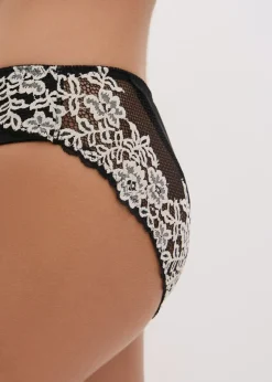 bonprix bonprix Braga con encaje delicado (2 unidades) Negro-blanco lana Sale