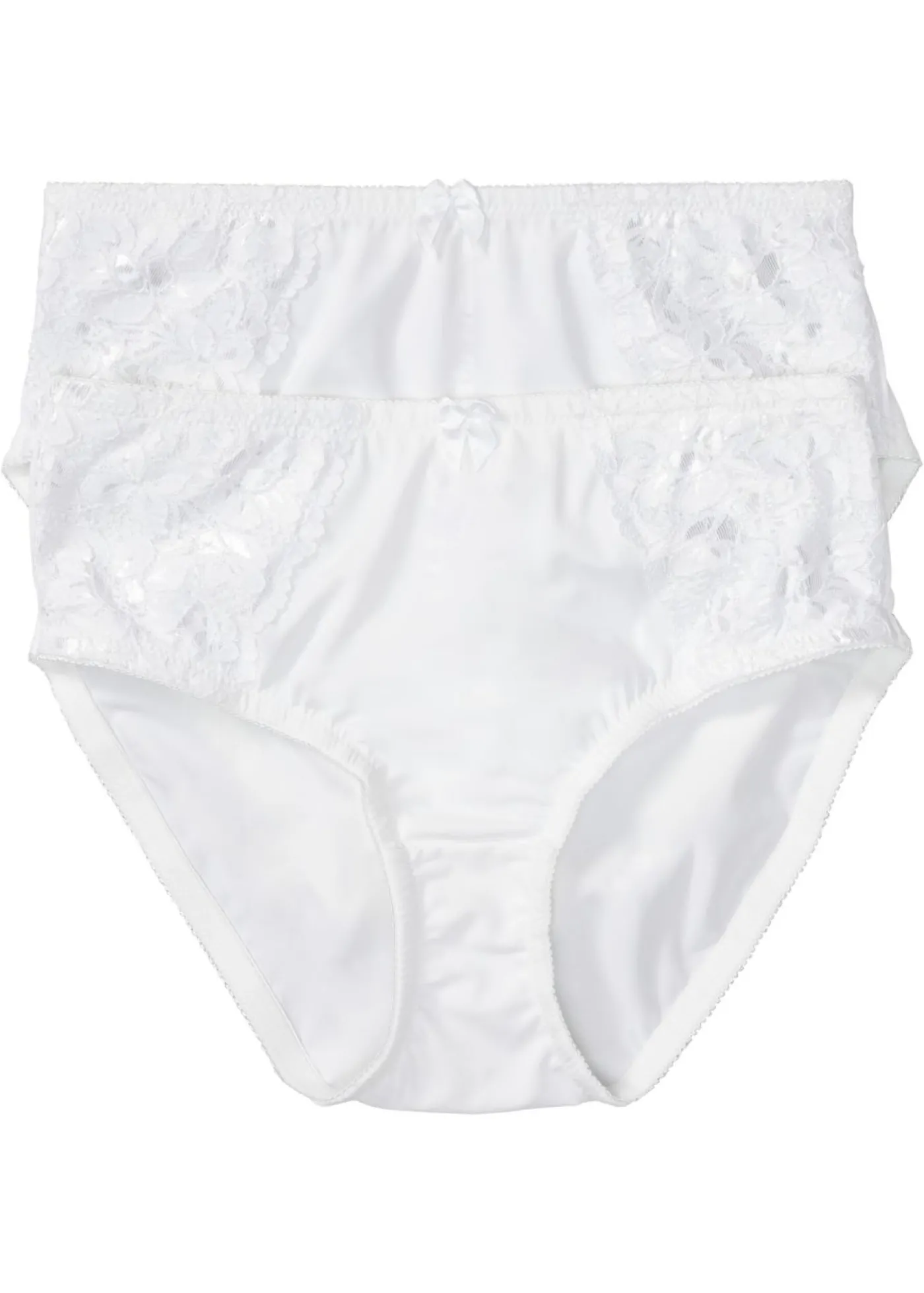 bonprix bonprix Braga con encaje delicado (2 unidades) blanco + blanco Online