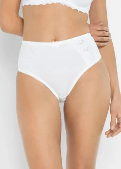 bonprix bonprix Braga con encaje delicado (2 unidades) blanco + blanco Online