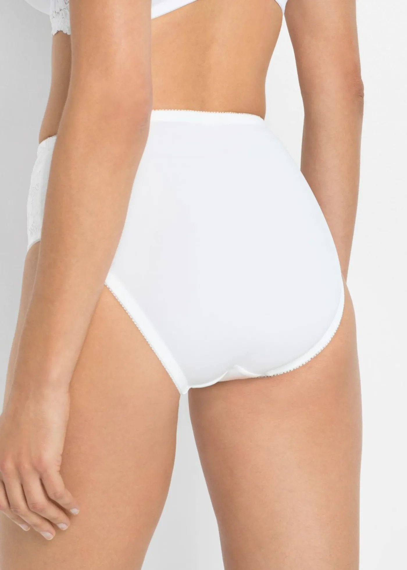 bonprix bonprix Braga con encaje delicado (2 unidades) blanco + blanco Online