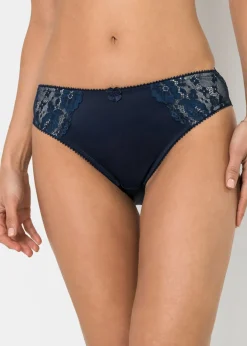 bonprix bonprix Braga con encaje delicado (2 unidades) Azul marino + beige arena Outlet
