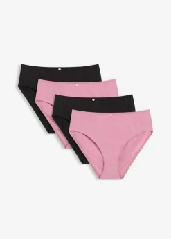bonprix bonprix Braga con encaje (4 unidades) Negro-malva Online