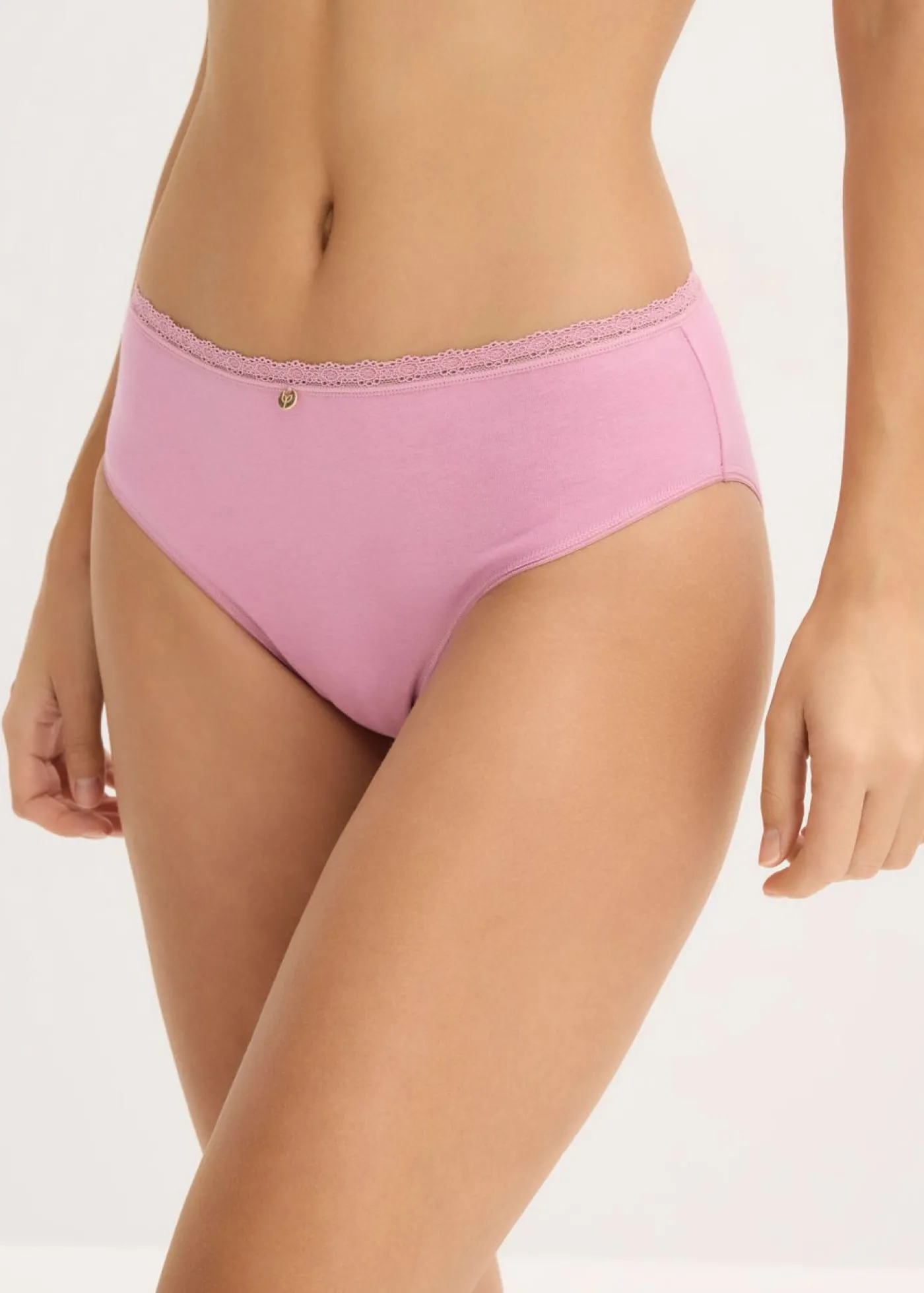 bonprix bonprix Braga con encaje (4 unidades) Negro-malva Online