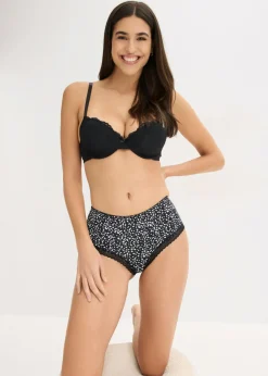 bonprix bonprix Braga con encaje (4 unidades) Negro con flores Clearance