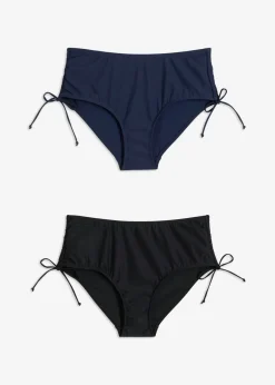 bonprix bonprix Braga de bikini moldeadora (2 unidades) con ligero efecto moldeador Negro-azul marino New