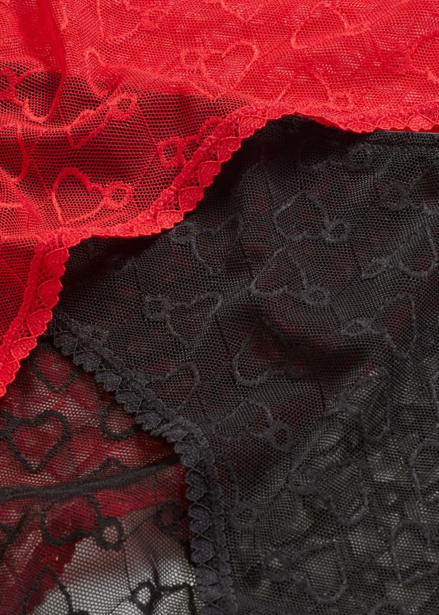 bonprix bonprix Braga de encaje (4 unidades) Negro-rojo salsa New
