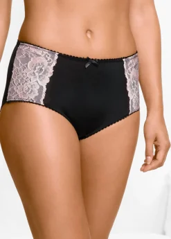 bonprix bonprix Braga de microfibra con encaje (3 unidades) Negro-rosa Discount