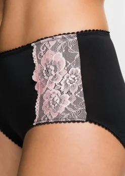 bonprix bonprix Braga de microfibra con encaje (3 unidades) Negro-rosa Discount