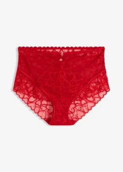 bonprix bonprix Braga de talle alto con encaje de corazones Rojo salsa Outlet
