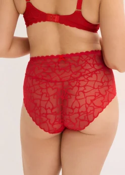 bonprix bonprix Braga de talle alto con encaje de corazones Rojo salsa Outlet