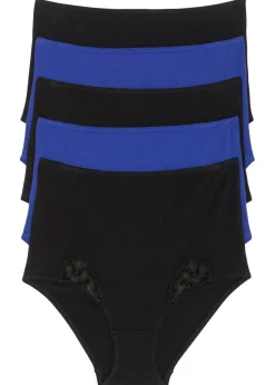 bonprix bonprix Braga de talle alto (5 unidades) zafiro + negro Online