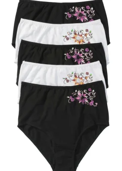 bonprix bonprix Braga de talle alto (5 unidades) Negro-blanco Hot