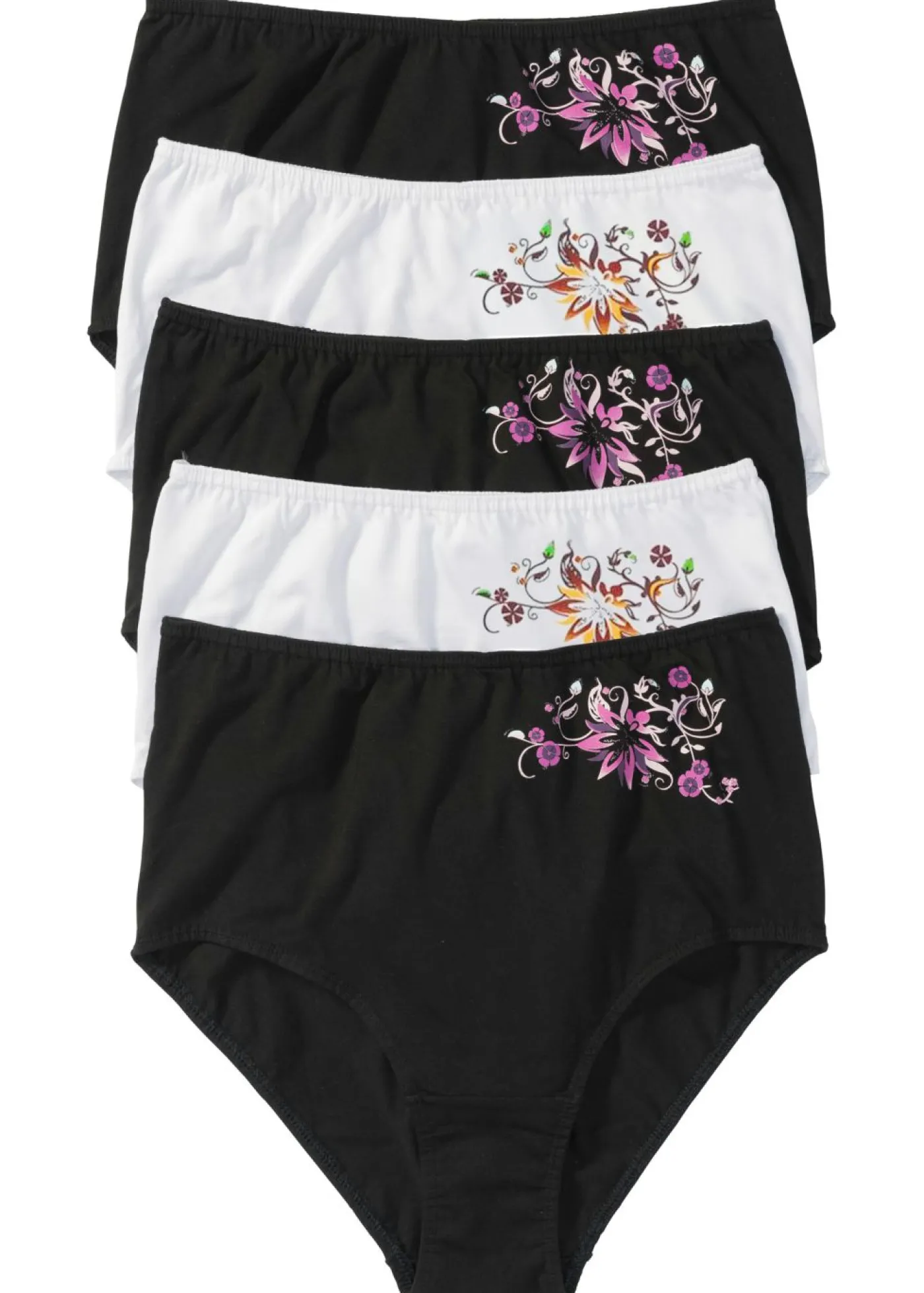 bonprix bonprix Braga de talle alto (5 unidades) Negro-blanco Hot