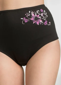 bonprix bonprix Braga de talle alto (5 unidades) Negro-blanco Hot