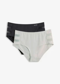 bonprix bonprix Braga Feel Comfort con corte láser (2 unidades) azul crema-negro Outlet