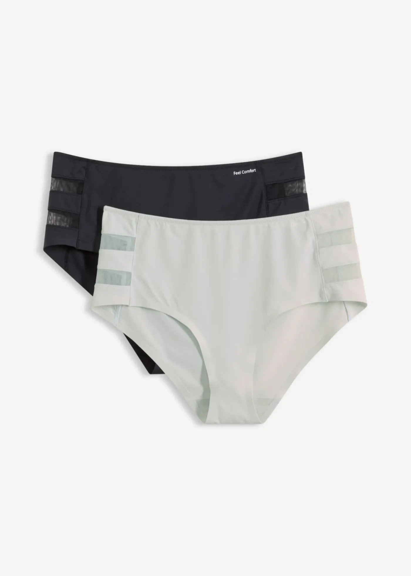 bonprix bonprix Braga Feel Comfort con corte láser (2 unidades) azul crema-negro Outlet