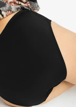 bonprix bonprix Braga maxi con encaje (2 unidades) Beige tiza-negro Sale