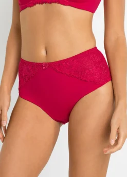 bonprix bonprix Braga maxi con encaje (2 unidades) Granate-gris oscuro Hot