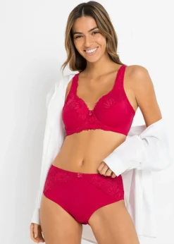 bonprix bonprix Braga maxi con encaje (2 unidades) Granate-gris oscuro Hot