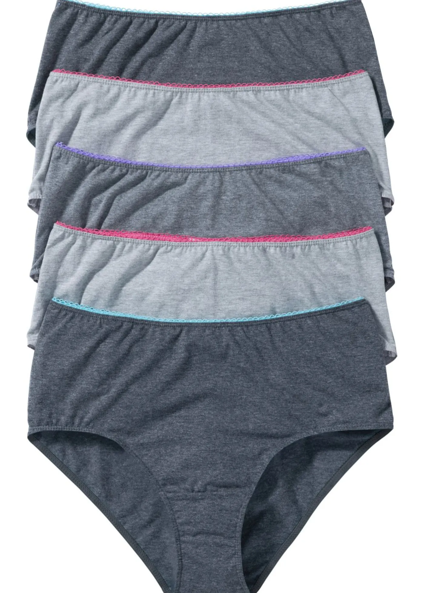 bonprix bonprix Braga maxi (5 unidades) Gris claro/gris/antracita jaspeado