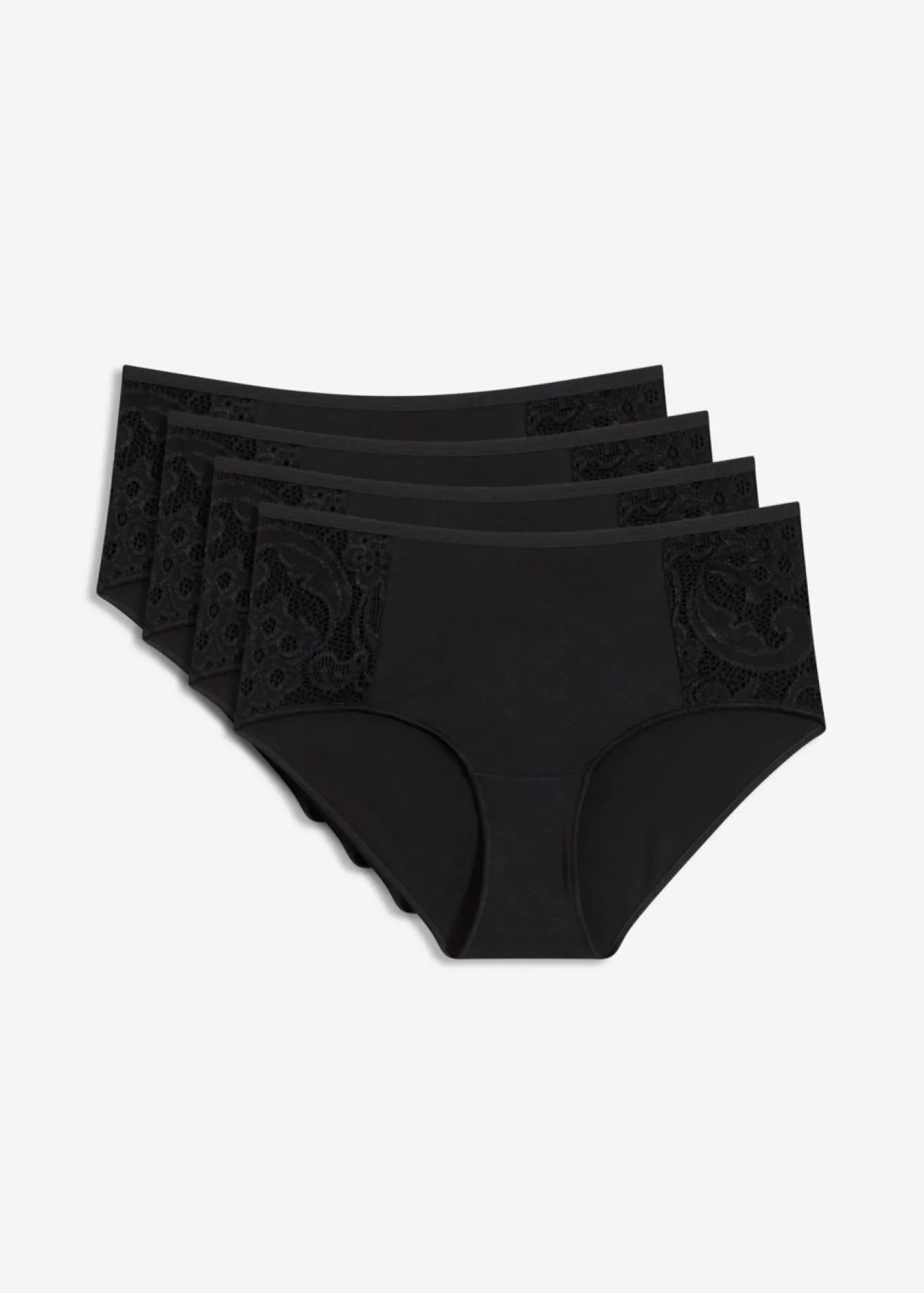 bonprix bonprix Braga (4 unidades) de modal suave Negro
