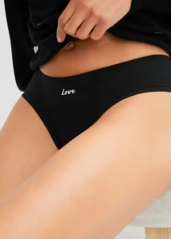 bonprix bonprix Bragas brasileñas (4 unidades) Negro-blanco-azul claro New
