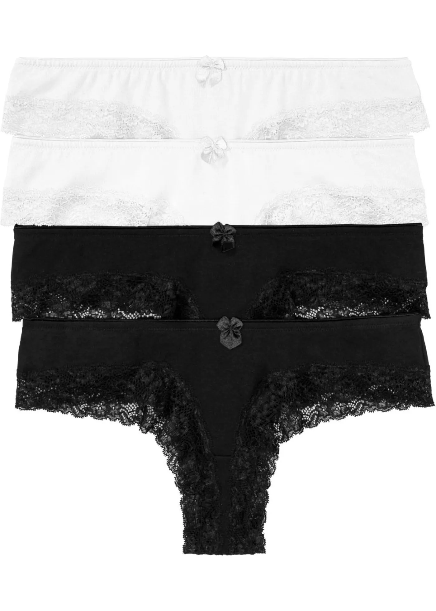 bonprix bonprix Bragas brasileñas (4 unidades) Negro-blanco Best