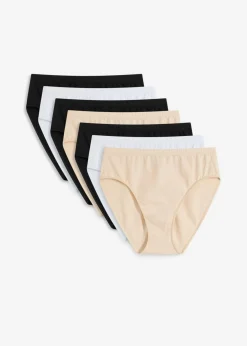 bonprix bonprix Bragas de algodón orgánico (7 unidades) blanco+negro+beige arena Online