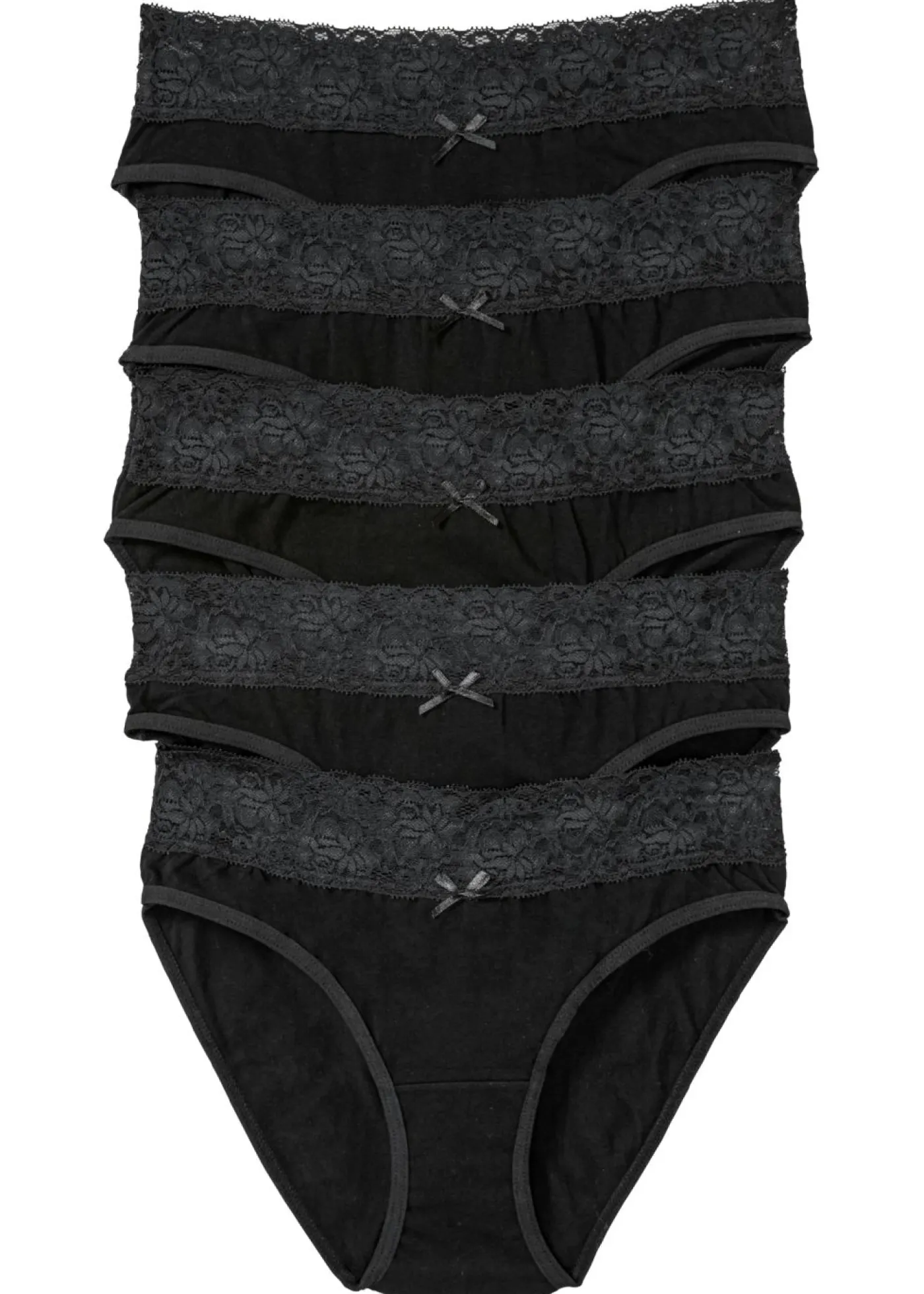 bonprix bonprix Braguita (5 unidades) con encaje Negro New