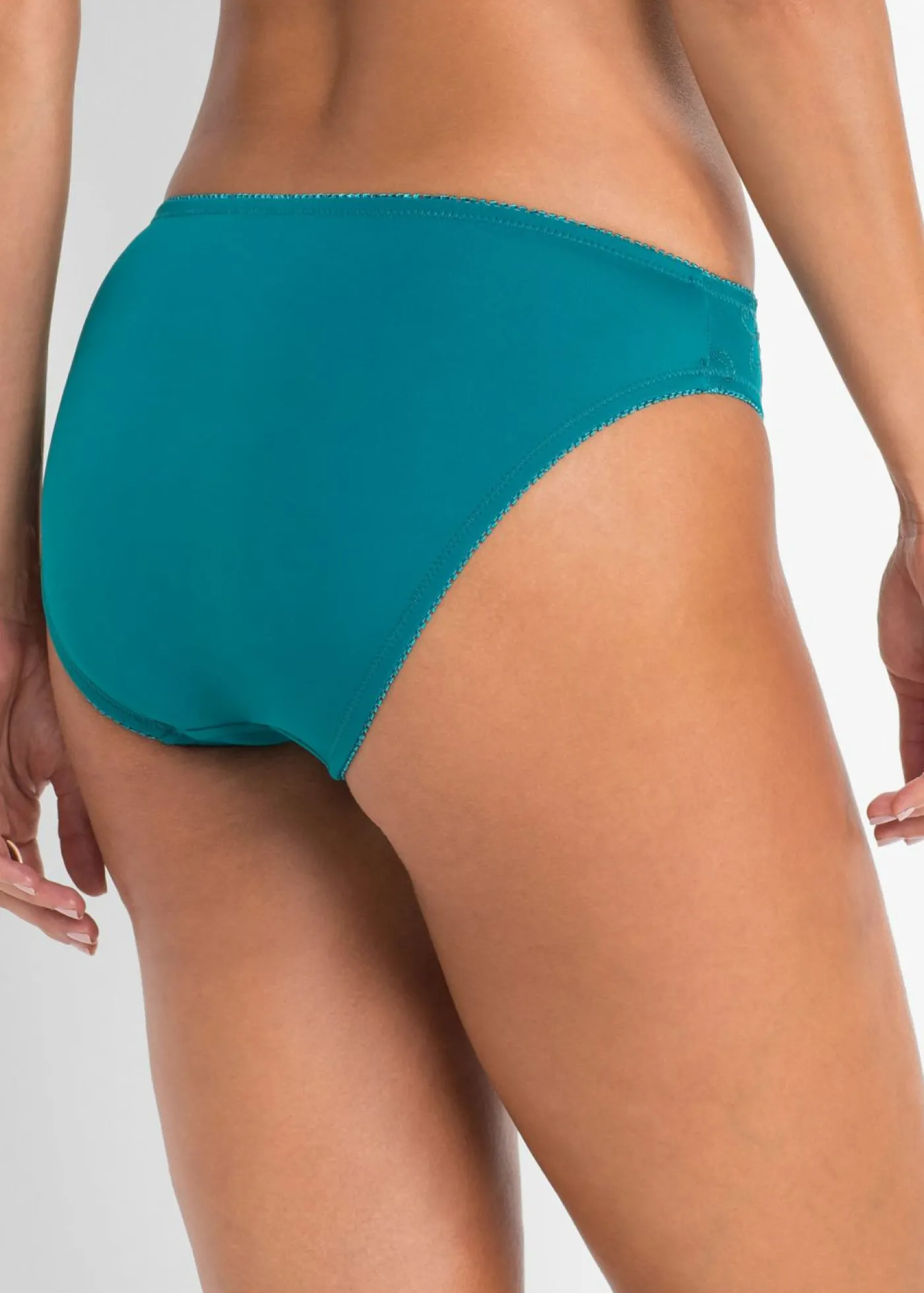 bonprix bonprix Braguita con bordado (2 unidades) Turquesa cobalto + gris de flores Best