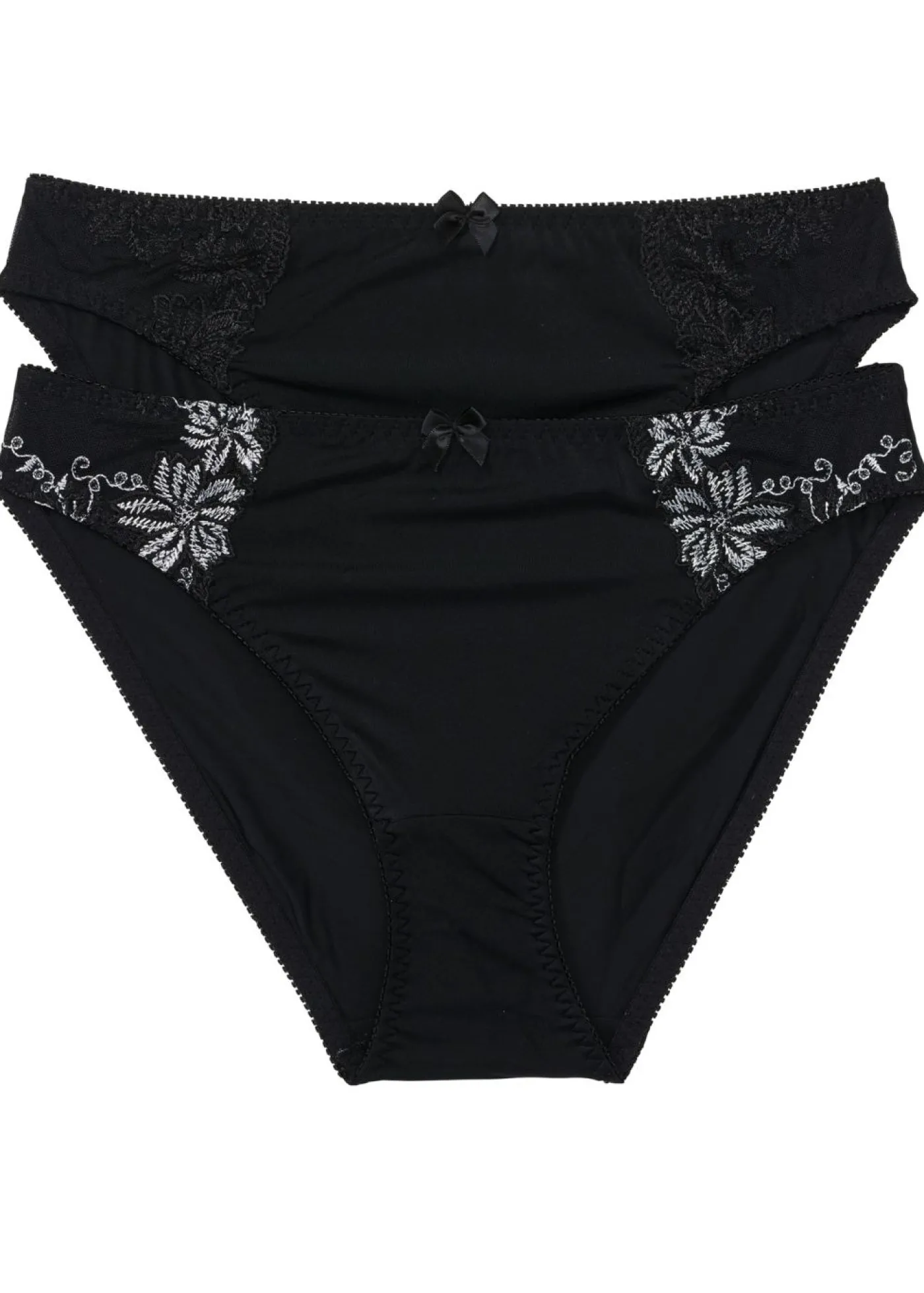 bonprix bonprix Braguita con bordado delicado (2 unidades) Negro + negro + blanco Hot