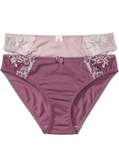 bonprix bonprix Braguita con bordado delicado (2 unidades) Baya mate/rosa mate + rosa mate Discount