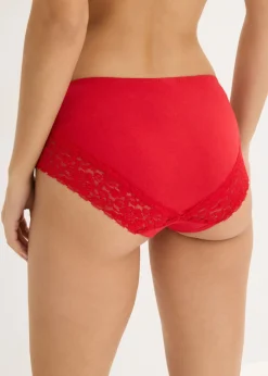 bonprix bonprix Braguita con encaje (4 unidades) Rojo salsa Sale