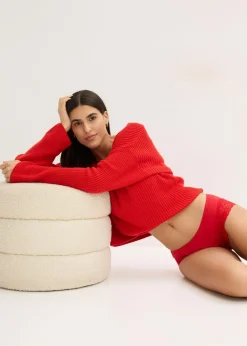 bonprix bonprix Braguita con encaje (4 unidades) Rojo salsa Sale