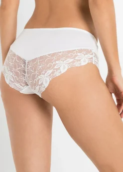 bonprix bonprix Braguita con encaje fino (2 unidades) blanco-champán New