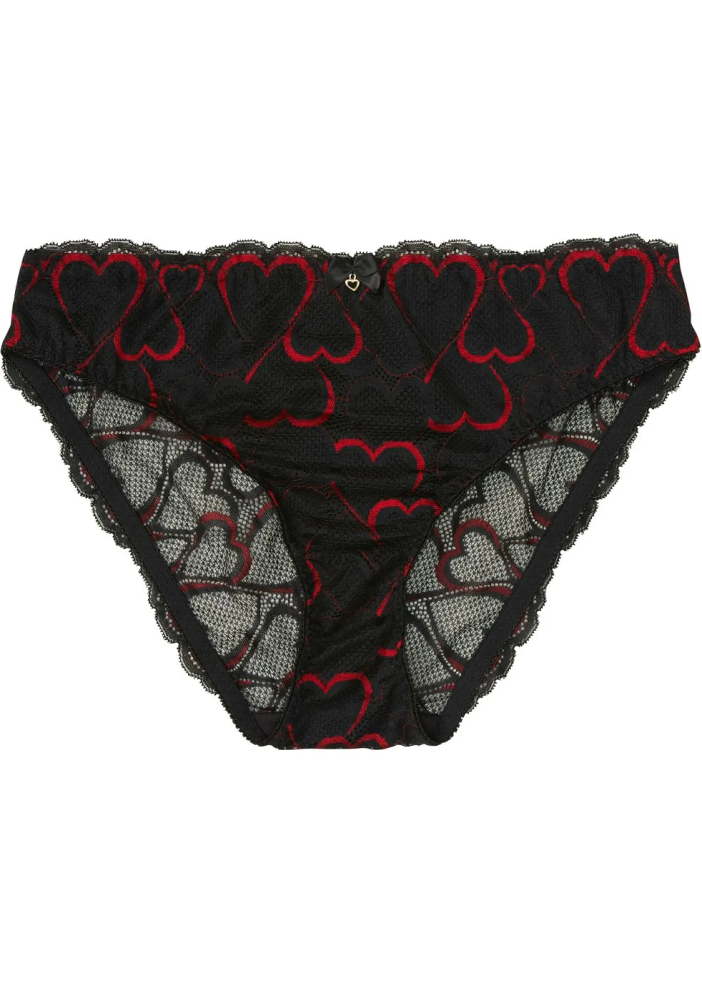 bonprix bonprix Braguita con encaje suave Negro-rojo salsa Hot