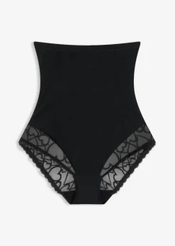 bonprix bonprix Braguita con fuerte efecto moldeador y encaje de corazones Negro
