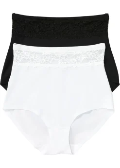 bonprix bonprix Braguita con ligero efecto moldeador (2 unidades) Negro-blanco Outlet