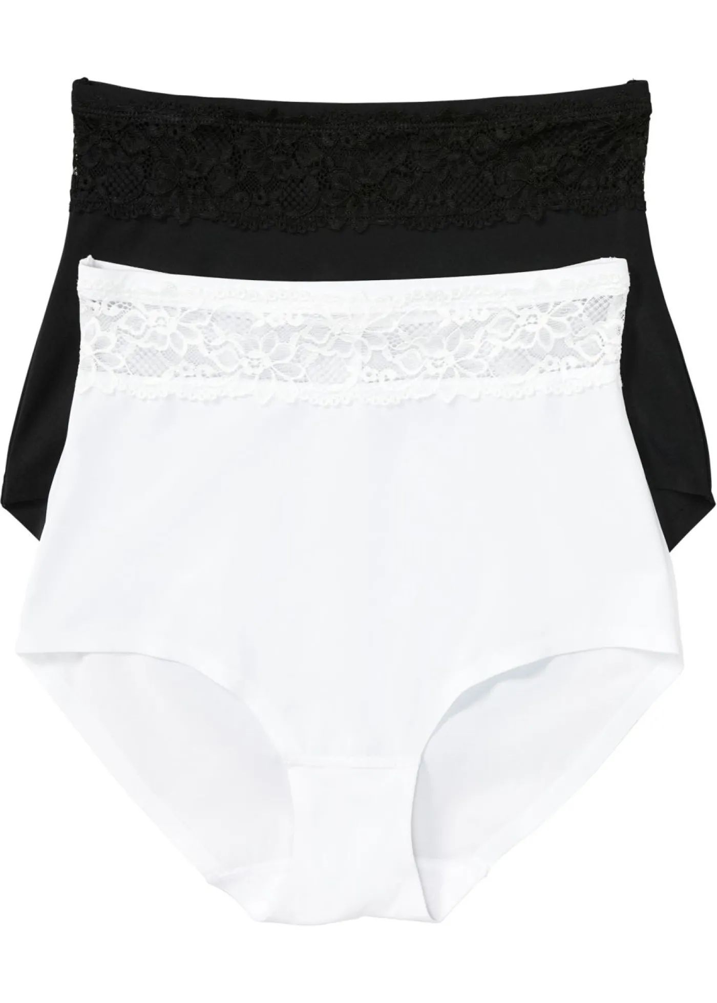 bonprix bonprix Braguita con ligero efecto moldeador (2 unidades) Negro-blanco Outlet