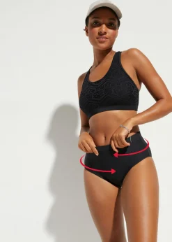 bonprix bonprix Braguita de bikini de tiro alto con ligero efecto moldeador Negro Hot