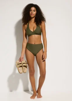 bonprix bonprix Braguita de bikini highwaist con pernera alta Verde oliva oscuro Clearance