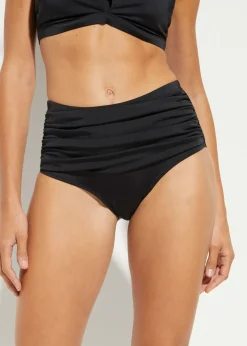 bonprix bonprix Braguita de bikini highwaist con ligero efecto moldeador y fruncido Negro