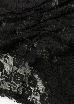 bonprix bonprix Braguita de encaje con fruncido (4 unidades) Negro Online